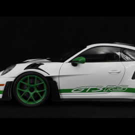 Porsche 911 GT3 RS Type 992 2022 Tribute To 1972 Carrera RS Weissach Package White / Python Green Stripes 1/12 Norev 127535