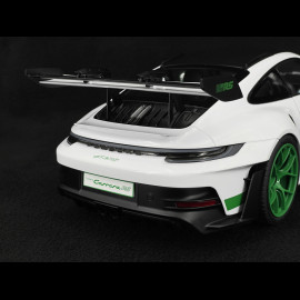 Porsche 911 GT3 RS Typ 992 2022 Tribute To 1972 Carrera RS Weissach Package Weiß / Pythongrün Streifen 1/12 Norev 127535