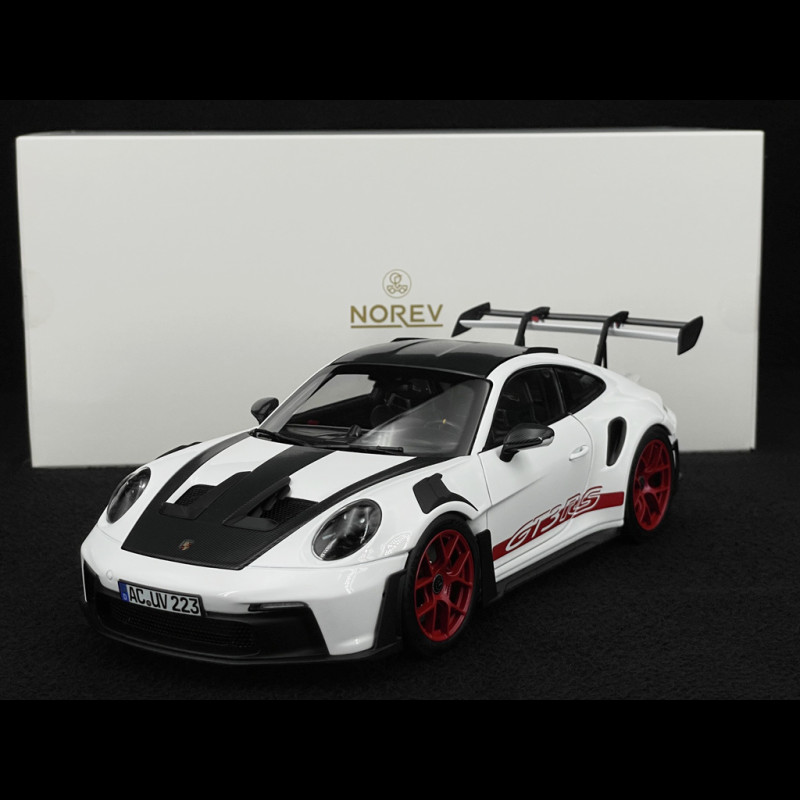 Porsche 911 GT3 RS Type 992 2022 Weissach Package White / Red Pyro Strips 1/18 Norev 187373