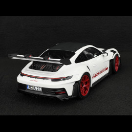 Porsche 911 GT3 RS Typ 992 2022 Weissach Package Weiß / Rote Pyro Streifen 1/18 Norev 187373