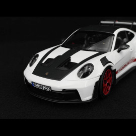 Porsche 911 GT3 RS Type 992 2022 Weissach Package White / Red Pyro Strips 1/18 Norev 187373
