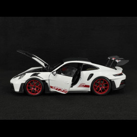 Porsche 911 GT3 RS Typ 992 2022 Weissach Package Weiß / Rote Pyro Streifen 1/18 Norev 187373