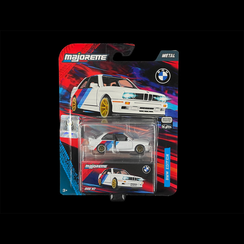 BMW M3 White / Tricolor Stripe 1/64 Majorette 8502101003