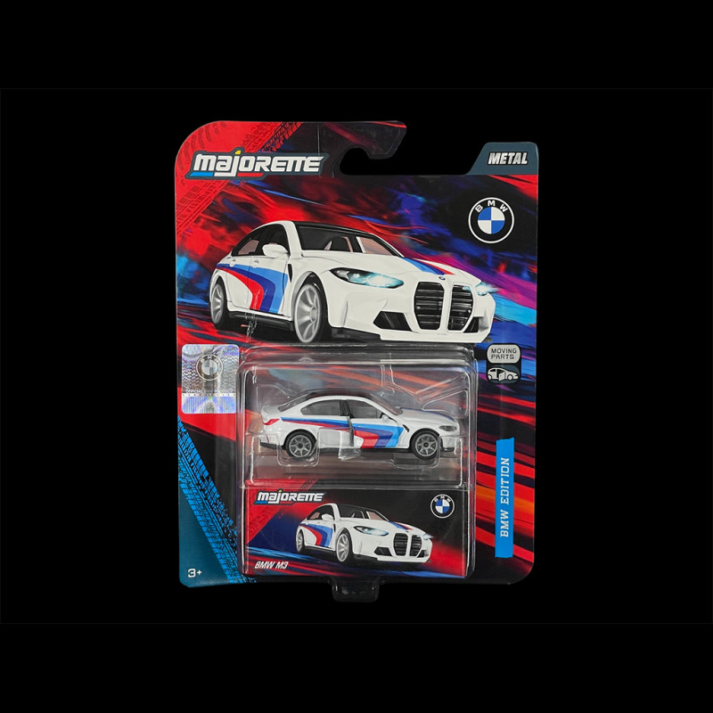 BMW M3 White / Tricolor Stripe 1/64 Majorette 8502101003