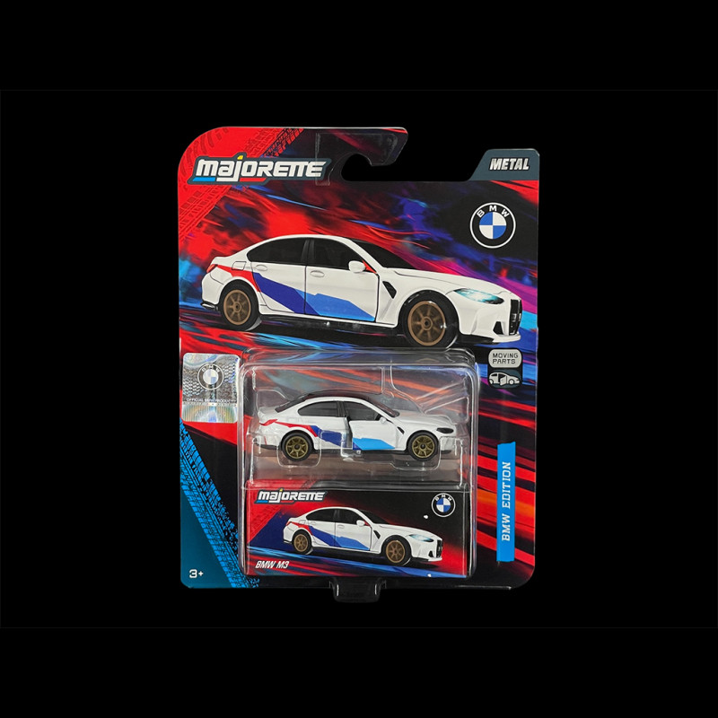 BMW M3 White / Tricolor Stripe 1/64 Majorette 8502101003