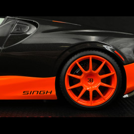 Bugatti W16 Mistral World Record Car 2024 Carbon Black / Orange 1/18 MR Collection BUG015WR