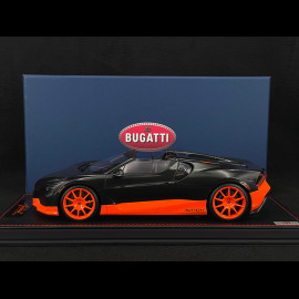 Bugatti W16 Mistral World Record Car 2024 Carbon Black / Orange 1/18 MR Collection BUG015WR