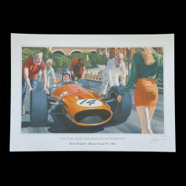 Poster Bruce McLaren Monaco GP 1966 50 x 70 cm Original Drawing by Benjamin Freudenthal