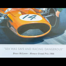 Poster Bruce McLaren GP Monaco 1966 50 x 70 cm Originalzeichnung von Benjamin Freudenthal