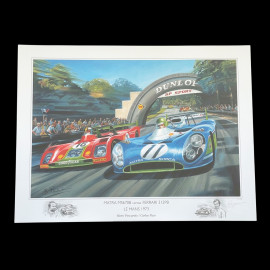 Poster Matra MS670B / Ferrari 312PB 24h Le Mans 1973 100 x 70 cm Original Artwork by Benjamin Freudenthal