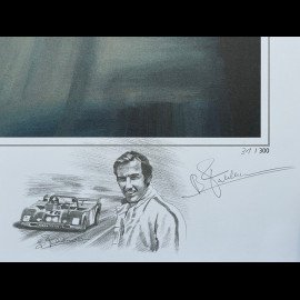 Poster Matra MS670B / Ferrari 312PB 24h Le Mans 1973 100 x 70 cm Original Artwork by Benjamin Freudenthal
