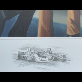 Poster Le Printemps de Lord Hesketh James Hunt GP Monaco 1974 100 x 70 cm Originalzeichnung von Benjamin Freudenthal
