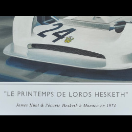 Poster Le Printemps de Lord Hesketh James Hunt GP Monaco 1974 100 x 70 cm Originalzeichnung von Benjamin Freudenthal