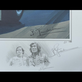 Poster Le Printemps de Lord Hesketh James Hunt GP Monaco 1974 100 x 70 cm Originalzeichnung von Benjamin Freudenthal