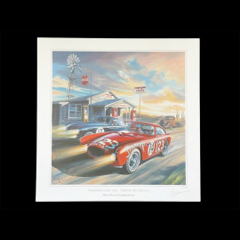 Poster Ferrari 340 Mexico Carrera Panamericana 1952 50 x 50 cm Originalzeichnung von Benjamin Freudenthal
