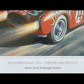 Poster Ferrari 340 Mexico Carrera Panamericana 1952 50 x 50 cm Original Drawing by Benjamin Freudenthal