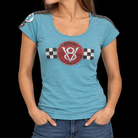 V8 Motors T-Shirt Performance n° 43 Blau - Damen