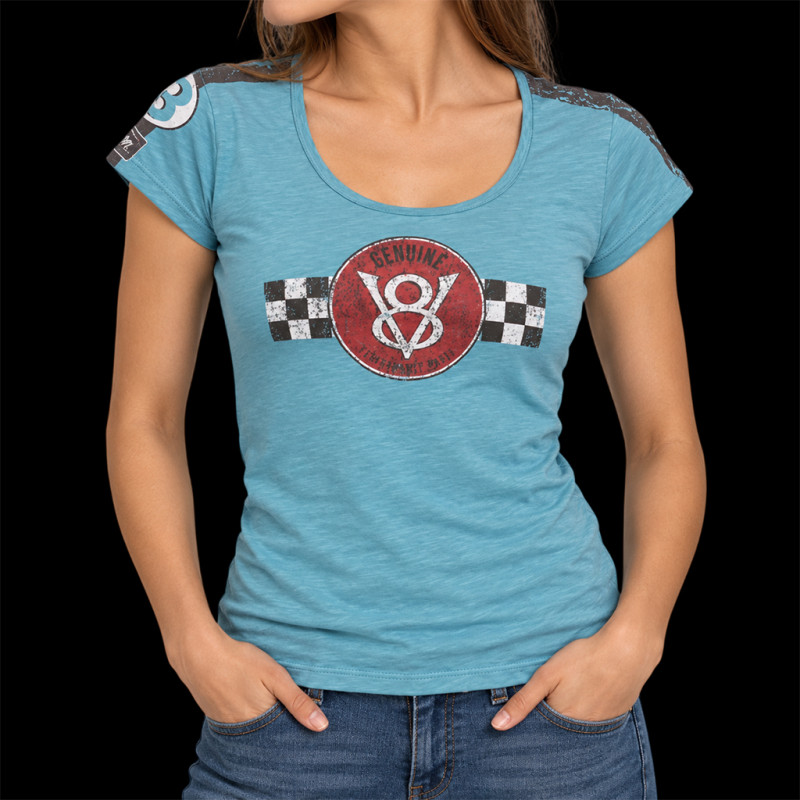 V8 Motors T-Shirt Performance n° 43 Blue - Women