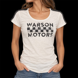 Warson T-shirt Motors Schachbrett Weiß 22-800 - damen