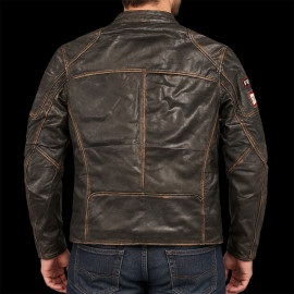 Jo Siffert Leather jacket Classic driver Warson Dark brown aged - men