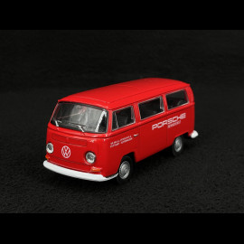 Set mit Porsche 911 Carrera RS 2.7 1973 auf Anhänger und Volkswagen T2 Combi 1/38 Welly MAP01023025