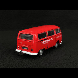 Set mit Porsche 911 Carrera RS 2.7 1973 auf Anhänger und Volkswagen T2 Combi 1/38 Welly MAP01023025