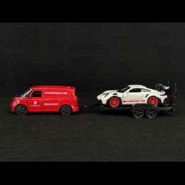 Set Porsche 911 GT3 RS Type 992 2023 on Trailer and Volkswagen ID Buzz Combi 1/38 Welly MAP01024025