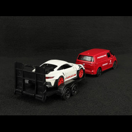 Set Porsche 911 GT3 RS Type 992 2023 on Trailer and Volkswagen ID Buzz Combi 1/38 Welly MAP01024025