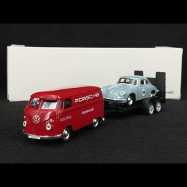 Set Porsche 356 on Trailer and Volkswagen T1 Combi 1/38 Welly MAP01022025