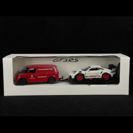 Set Porsche 911 GT3 RS Type 992 2023 on Trailer and Volkswagen ID Buzz Combi 1/38 Welly MAP01024025