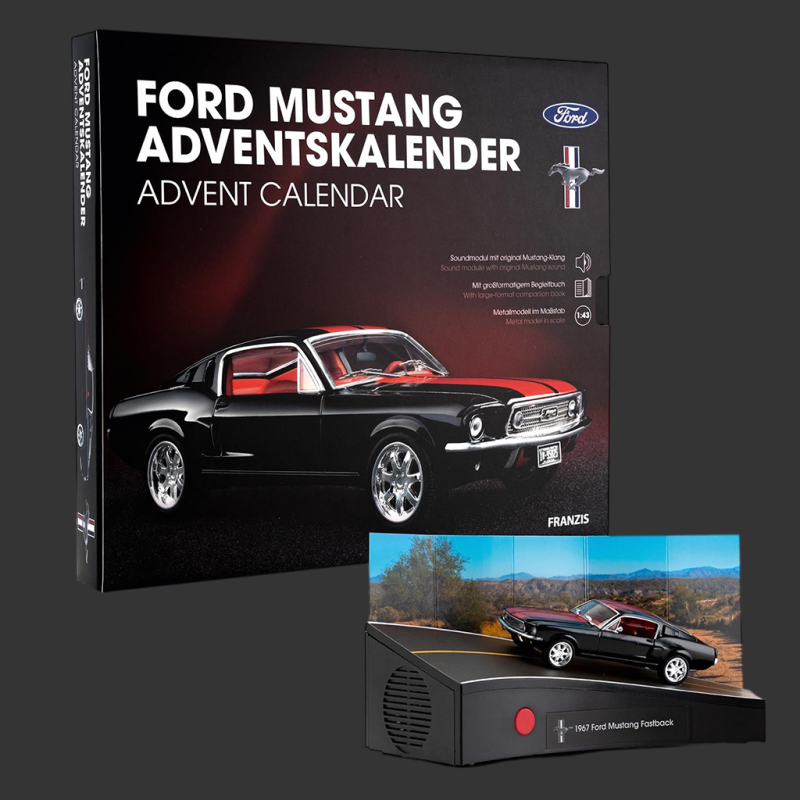 Ford Advent Calendar Mustang Fastback 1967 Black / Red Stripes 1/43 Franzis 67965