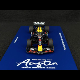 Max Verstappen Red Bull RB21 n° 1 Sieger GP USA 2025 F1 mit Figur und Pit Board 1/43 Spark S9666