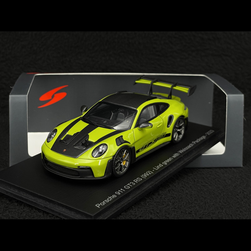 Porsche 911 GT3 RS Typ 992 2023 Weissach Package Lind Grün / Schwarze Streifen 1/43 Spark S8780