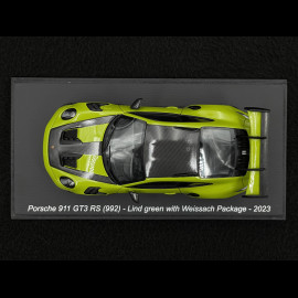 Porsche 911 GT3 RS Typ 992 2023 Weissach Package Lind Grün / Schwarze Streifen 1/43 Spark S8780
