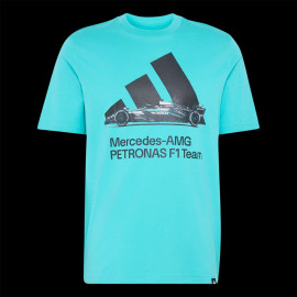 Mercedes T-Shirt AMG Petronas F1 Team Graphic Adidas Minzblau KU9747 - unisex