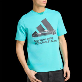 Mercedes T-Shirt AMG Petronas F1 Team Graphic Adidas Minzblau KU9747 - unisex