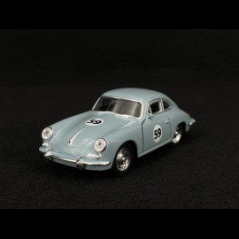 Duo Porsche 356 / 911 Carrera RS 2.7 1973 und 911 GT3 RS 2023 im auf einem Anhänger mit einem Volkswagen Combi 1/38 Welly