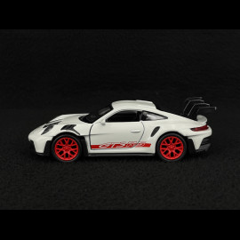 Duo Porsche 356 / 911 Carrera RS 2.7 1973 und 911 GT3 RS 2023 im auf einem Anhänger mit einem Volkswagen Combi 1/38 Welly
