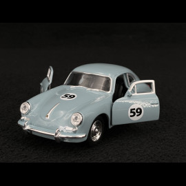 Duo Porsche 356 / 911 Carrera RS 2.7 1973 und 911 GT3 RS 2023 im auf einem Anhänger mit einem Volkswagen Combi 1/38 Welly