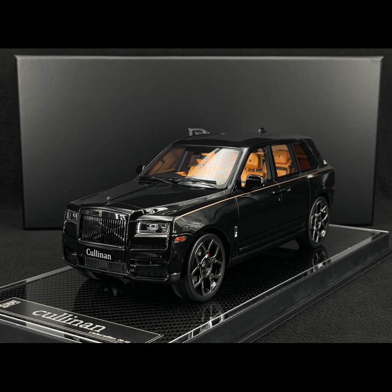 Rolls Royce Cullinan 2018 Schwarz Metallic / Orangefarbener Innenraum 1/18 GL Model GLCUBM