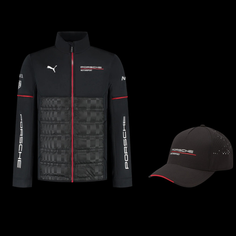 Duo Porsche Jacke Motorsport 6 + Porsche Kappe Motorsport Schwarz