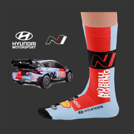 Inspiration Hyundai i20 N Rally1 WRC Nürburgring 2026 Socks / Light Blue / Red / Black - Unisex - Size 41/46