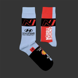 Inspiration Hyundai i20 N Rally1 WRC Nürburgring 2026 Socken / Hellblau / Rot / Schwarz - Unisex - Größe 41/46
