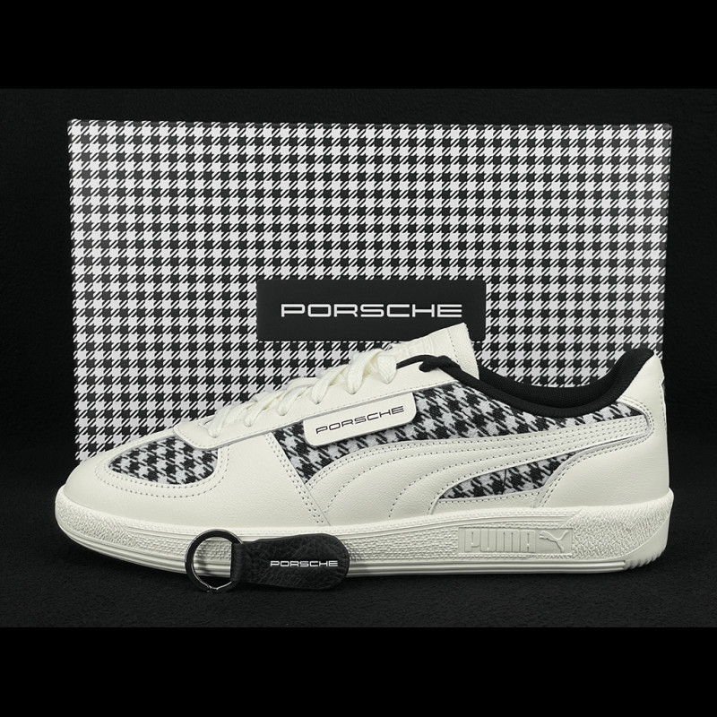 Porsche 911 Shoes Palermo Puma Pepita White with Keyring WAP150PAL - unisex