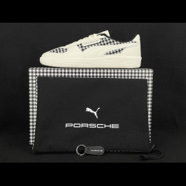 Porsche 911 Schuhe Palermo Puma Pepita Weiß mit Schlüsselanhänger WAP150PAL - unisex