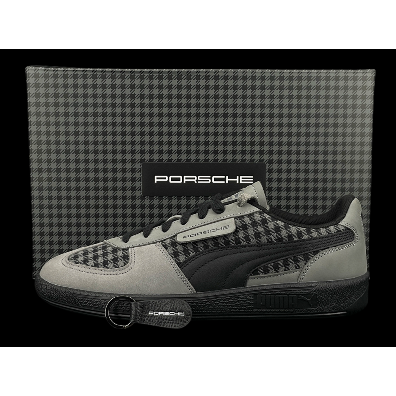 Porsche 911 Shoes Palermo Puma Pepita Grey with Keyring WAP154PAL - unisex