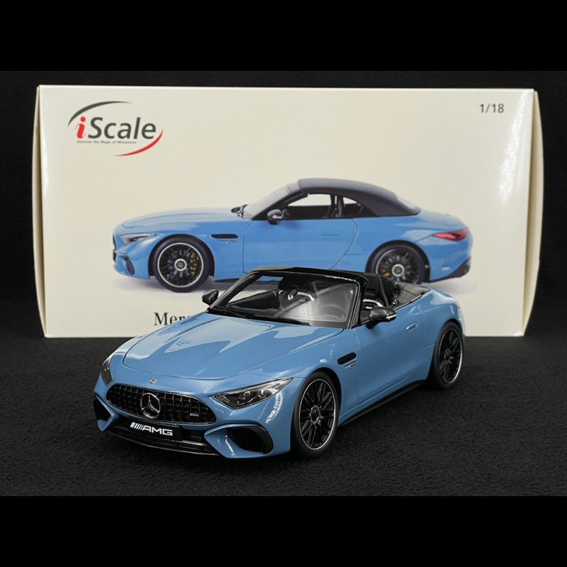 Mercedes-AMG SL63 4Matic+ Cabriolet 2021 Hellblau 1/18 iScale 180054