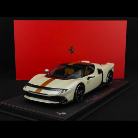 Ferrari 849 Testarossa 2025 Bianco Italia / Giallo Ambra Stripe 1/18 BBR Models P18275C