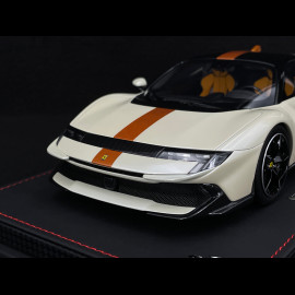 Ferrari 849 Testarossa 2025 Bianco Italia / Giallo Ambra Streifen 1/18 BBR Models P18275C