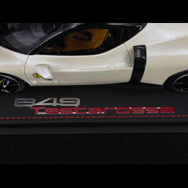 Ferrari 849 Testarossa 2025 Bianco Italia / Giallo Ambra Streifen 1/18 BBR Models P18275C